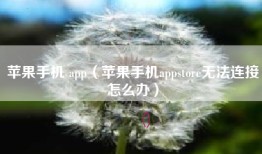 苹果手机 app（苹果手机appstore无法连接怎么办）